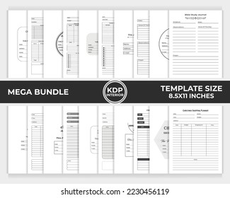 KDP Interior Bundle Christmas Party Planner, Christmas Shopping Planner and Bible Study Journal Unique Design Template