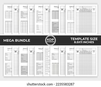 KDP interior bundle vehicle maintenance logbook unique template design