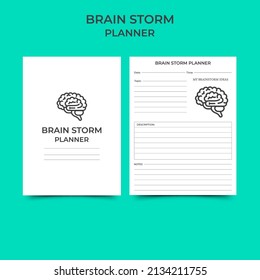 KDP interior design. Brain Storm Planner. newborn printable tracker, planner, notebook, mood diary.
