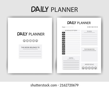 KDP Interior Design - Daily Planner Interior  - Printable Low-Content Books, Organizer, Planner, Notebook, Diary