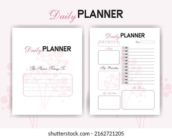 KDP Interior Design - Daily Planner Interior  - Printable Low-Content Books, Organizer, Planner, Notebook, Diary