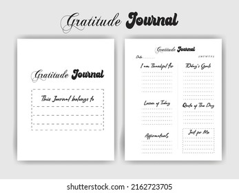 KDP Interior Design - Gratitude Journal Interior  - Printable Low-Content Books, Organizer, Planner, Notebook, Diary