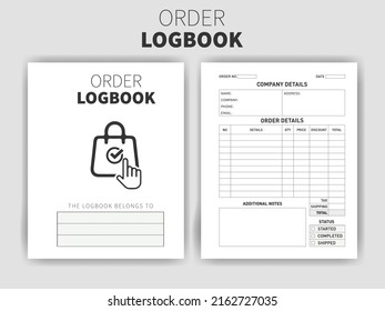 KDP Interior Design - Order LogBook Interior  - Printable Low-Content Books, Organizer, Planner, Notebook, Diary