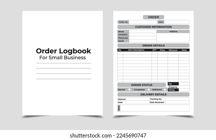 KDP Interior Design - Order LogBook Interior, KDP interior journal