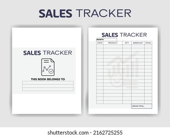 KDP Interior Design - Sales Tracker Interior  - Printable Low-Content Books, Organizer, Planner, Notebook, Diary