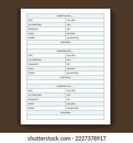 KDP Interior Template - Ham Radio Log Book - Low Content Paperback Design