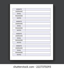 KDP Interior Template - Password Tracker - Low Content Design. Password tracker journal template interior