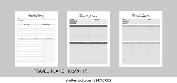 Kdp Travel Planner Journal Template