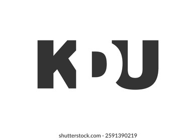 KDU logo design. Initial letter K D U bold font style for tech startups, consulting, corporate branding. Creative company name, headlines typography identity, trendy logotype. Vector illustration.