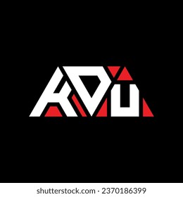 KDU triangle letter logo design with triangle shape. KDU triangle logo design monogram. KDU triangle vector logo template with red color. KDU triangular logo Simple, Elegant, and Luxurious design.