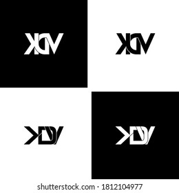 kdv letter original monogram logo design
