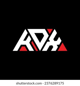 KDX triangle letter logo design with triangle shape. KDX triangle logo design monogram. KDX triangle vector logo template with red color. KDX triangular logo Simple, Elegant, and Luxurious design.