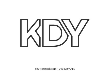 KDY Logo Design-Vorlage mit starkem und modernem Fettdruck. Ursprünglicher Vektor-Logotyp mit einfacher und minimaler Typografie. Trendy Unternehmensidentität ideal für Unternehmen Markenpräsenz.