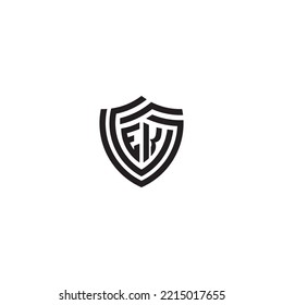 KE abstract line shield concept in high quality professional design that will print well across any print media