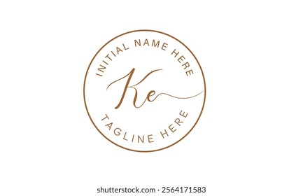 KE E K initial signature logo template vector