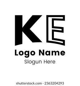 KE, EK abstract monogram initial letter logo design.