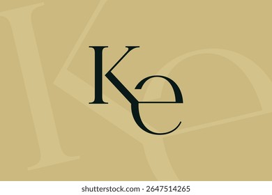 KE or EK letter logo icon design. Classic style luxury initials monogram.