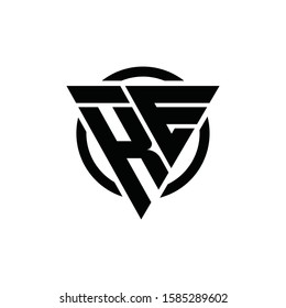 KE EK Triangle Logo Circle Monogram Design Vector Super Hero Concept