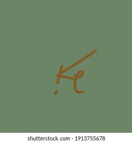 Logo manuscrito de fondo verde de Ke