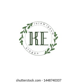 KE Initial beauty floral logo template