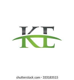 KE initial company green swoosh logo