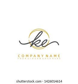 KE Initial handwriting logo concept