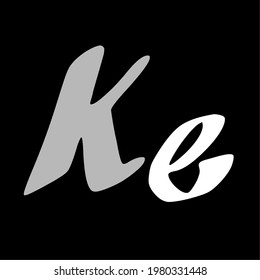 Ke initial handwritten logo for identity