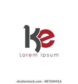 ke initial letter linked lowercase logo. k and e vector template design.