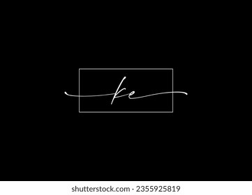KE Diseño del logotipo de la letra inicial y logotipo minimalista