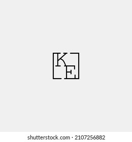 KE initial logo in line concept in high quality professional design that will be best for companies