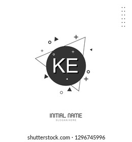 KE Initial logo template vector