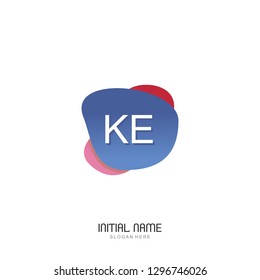 KE Initial logo template vector