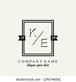 KE Initial logo template vector