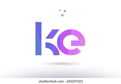 ke k e alphabet letter purple pink magenta blue colorful creative colors text dots creative company logo vector icon design template