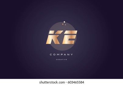 ke k e  gold yellow golden metal metallic bold luxury product modern creative gradient alphabet company logo design vector icon template