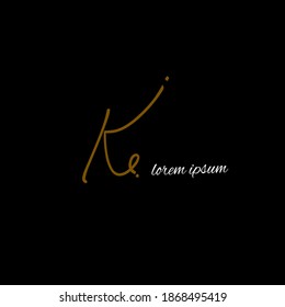 KE K E Initial handwriting creative fashion elegant design logo template vector