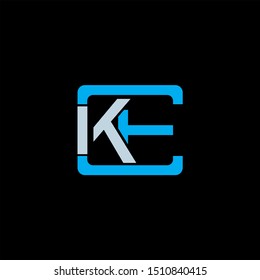 KE Letter monogram with abstrac concept style design