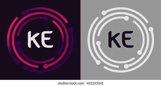 KE letters business logo icon design 