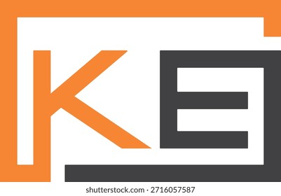 Diseño de logo KE. Diseño del logo de EK. Diseño creativo del logotipo de KE. Diseño de logo Circle KE. Vector de icono minimalista