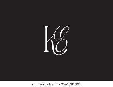 KE logo Design Template Vector Graphic Branding Element.
