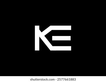 KE Logo Design Template Vector Graphic Branding Element.
