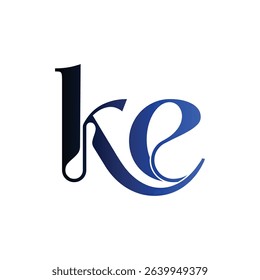 KE modern, minimalist wordmark logo design focusing on clean typography and timeless style, featuring sleek initials that convey professionalism, sophistication, and lasting brand identity.