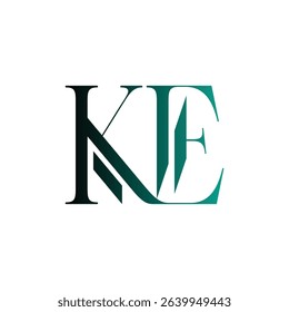 KE modern, minimalist wordmark logo design focusing on clean typography and timeless style, featuring sleek initials that convey professionalism, sophistication, and lasting brand identity.
