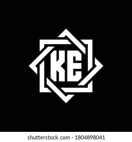 Ke Monogram Logo Abstract Square Around Stock Vector (Royalty Free ...