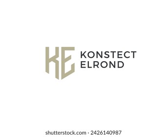 KE. Monogram of Two letters K and E. Luxury, simple, minimal and elegant KE logo design. Vector illustration template.