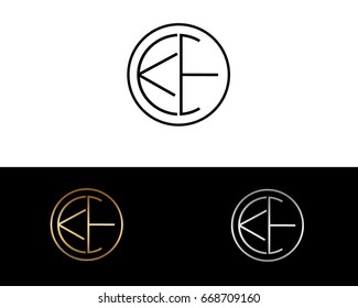 KE round circle shape initial letter logo

