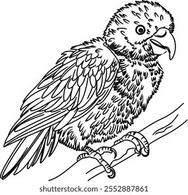 kea baby parrot animal vector