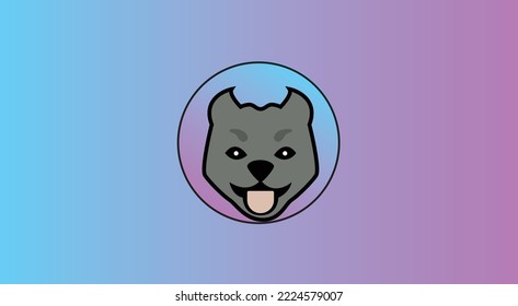 Keanu Inu, el logotipo de criptodivisa Token KEANU en un fondo aislado con espacio de copia. Ilustración vectorial 3d de Keanu Inu, concepto de diseño de banner de símbolo de KEANU.