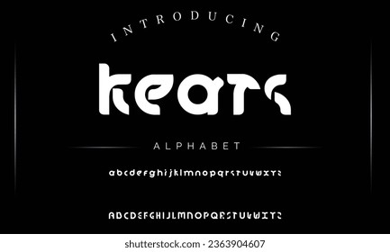 Kears Sport Modern Italic Alphabet Font. Typography urban style fonts for technology, digital, movie logo design. vector illustration