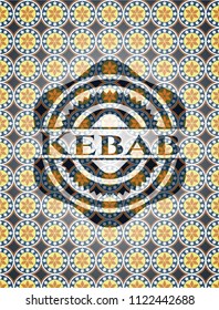 Kebab arabesque emblem background. arabic decoration.
